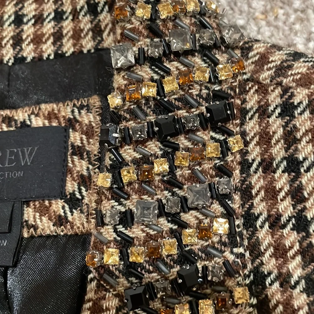 J. Crew women’s blazer with rhinestone details in the collar - Picture 4 of 14